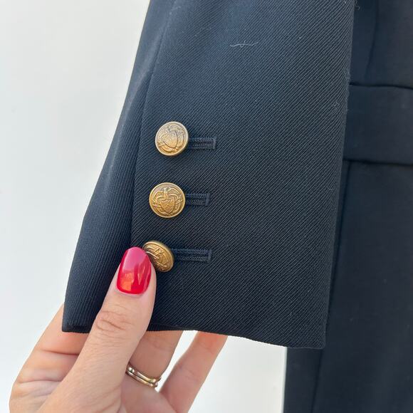 Vintage Ralph Lauren Country Wool Velvet Double Breasted Military Jacket USPS 8 - Picture 9 of 11